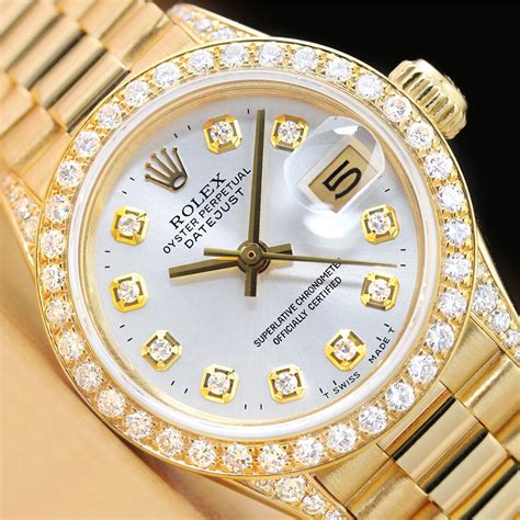 used 18 karat gold rolex womens watch with diamond bezel|Official Rolex Website.